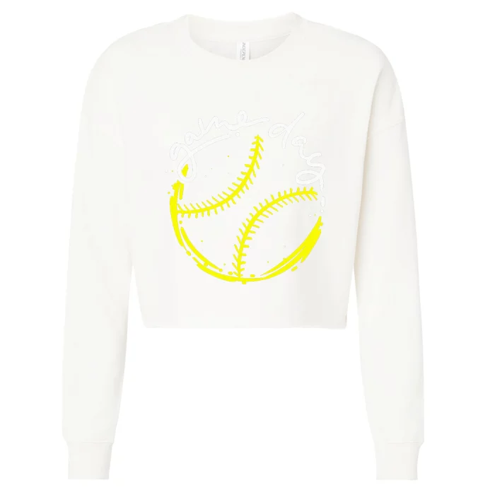 Game Day Baseball Life, Softball Life For Mom Cropped Pullover Crew