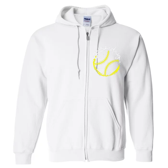 Game Day Baseball Life, Softball Life For Mom Full Zip Hoodie