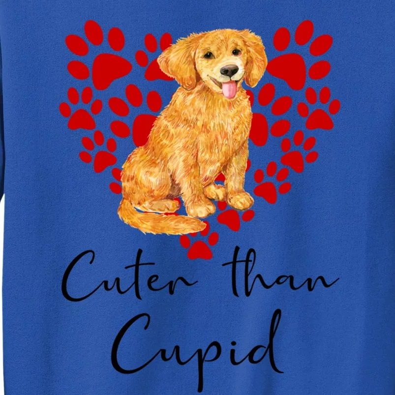 Goldie Dog Cuter Than Cupid Golden Retriever Valentines Day Cute Gift Tall Sweatshirt