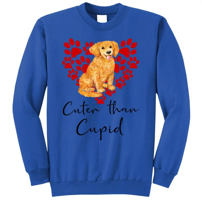 Goldie Dog Cuter Than Cupid Golden Retriever Valentines Day Cute Gift Tall Sweatshirt