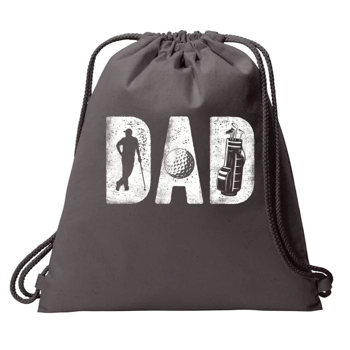 Golfing Dad Classic Bold Font FatherS Day Golf Daddy Drawstring Bag