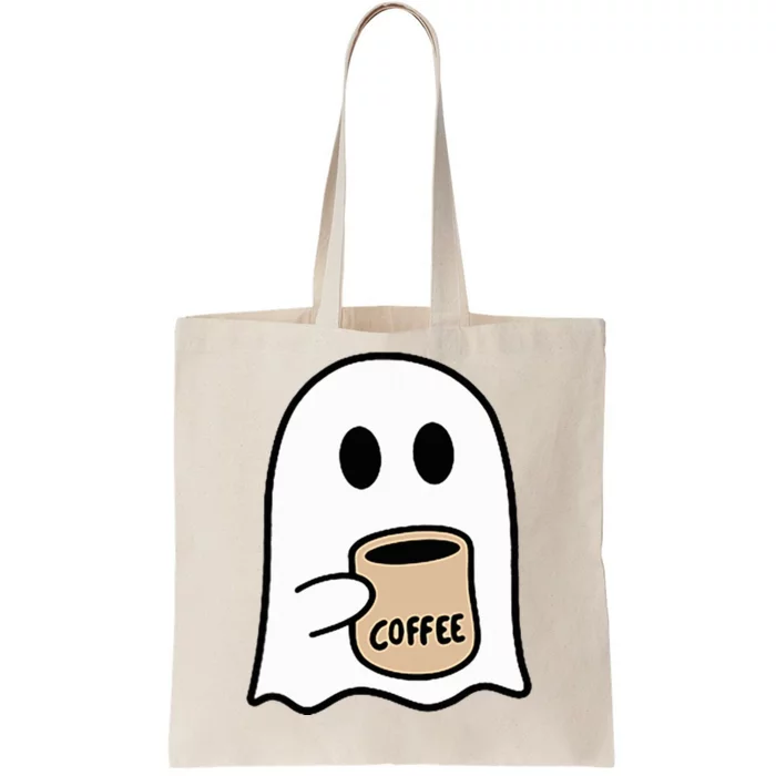 Ghost Drinking Coffee Funny Halloween Costume Tote Bag