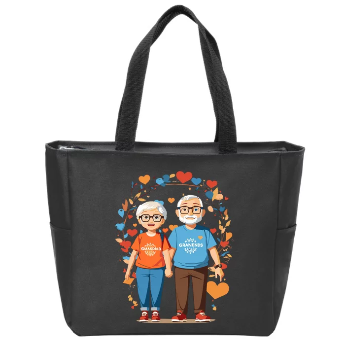 Grandparents Day Celebration Artwork Zip Tote Bag