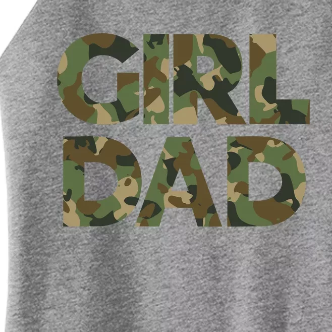 Girl Dad Camo For Men Dad Of Girl Outnumbered Girl Dad Women’s Perfect Tri Rocker Tank