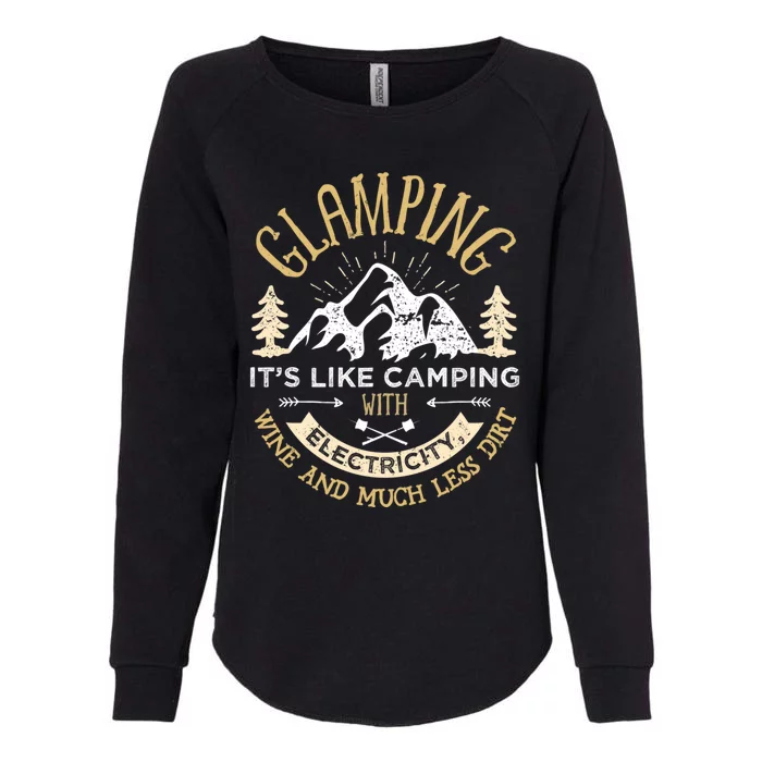 Glamping Definition Cute Gift Glamper Wine Funny Camping Womens California Wash Sweatshirt