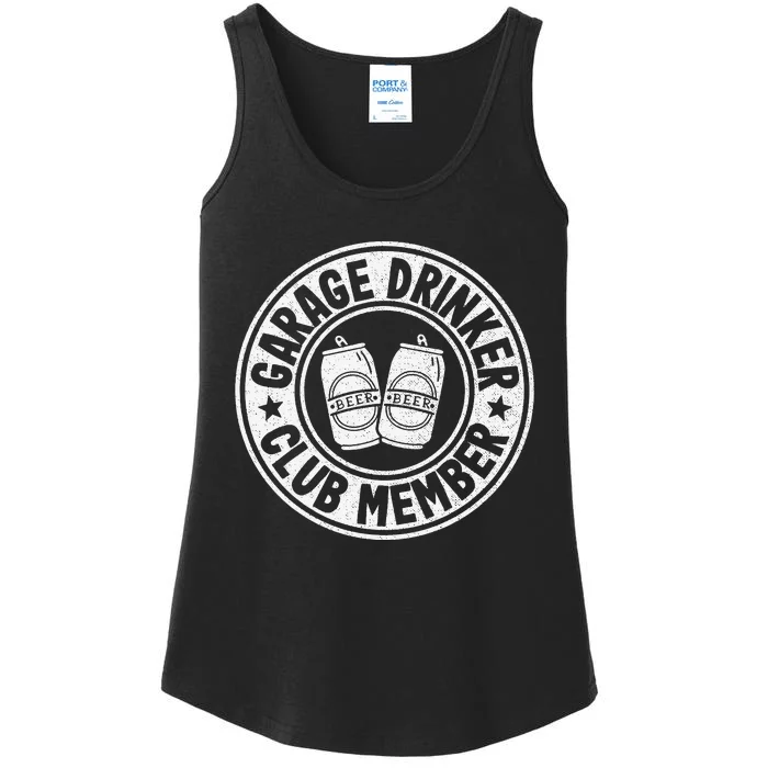 Garage Drinker Club Member Day Drinking Dad Beer Ladies Essential Tank