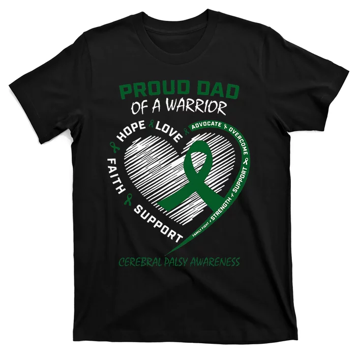 Green Dad CP Warrior Son Daughter Cerebral Palsy Awareness T-Shirt