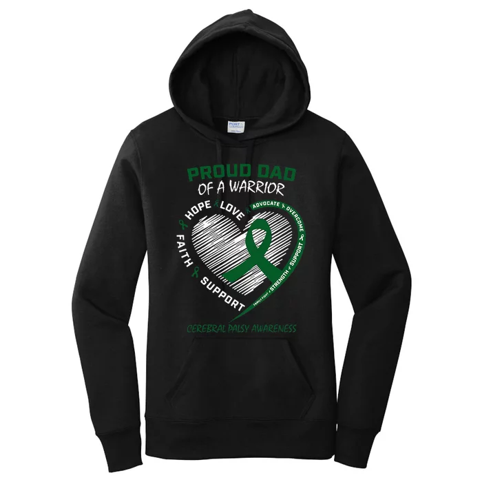 Green Dad CP Warrior Son Daughter Cerebral Palsy Awareness Women's Pullover Hoodie