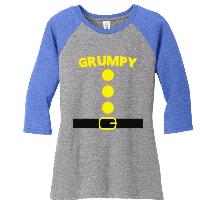 Grumpy Dwarf Costume Color Matching Family Halloween Grumpy Women's Tri-Blend 3/4-Sleeve Raglan Shirt