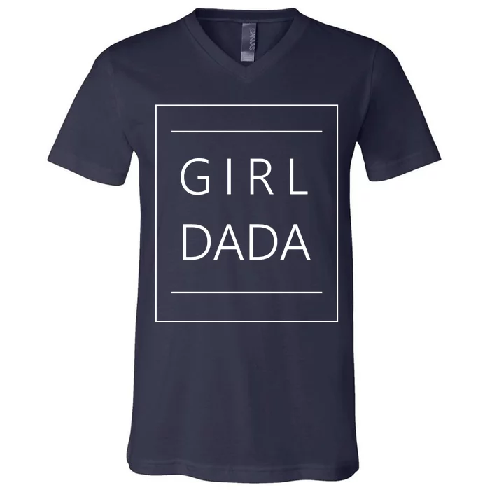 Girl Dada Cute Gift For Dad V-Neck T-Shirt