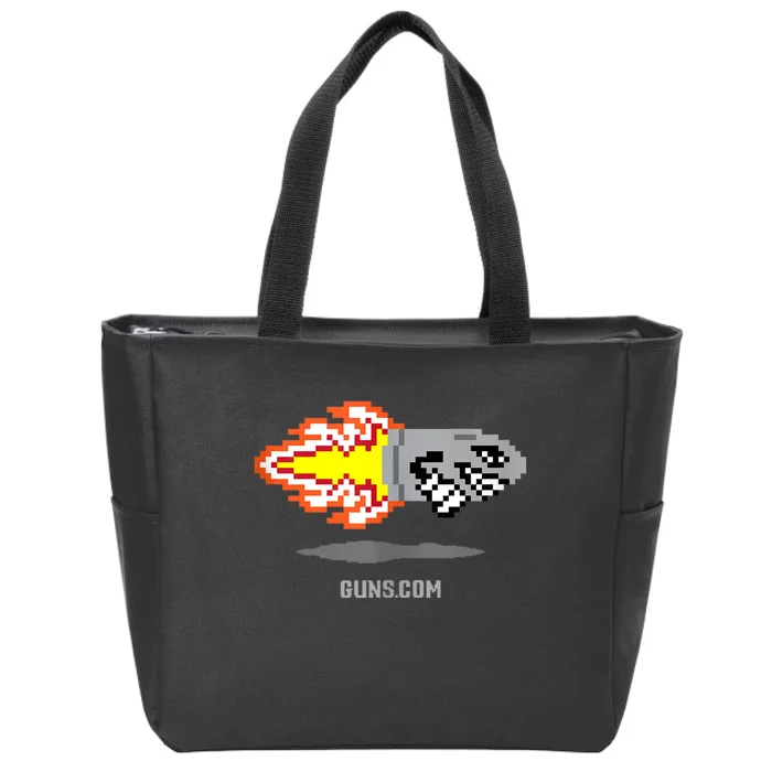 Guns Dot Com Retro 8 Bit Style Zip Tote Bag