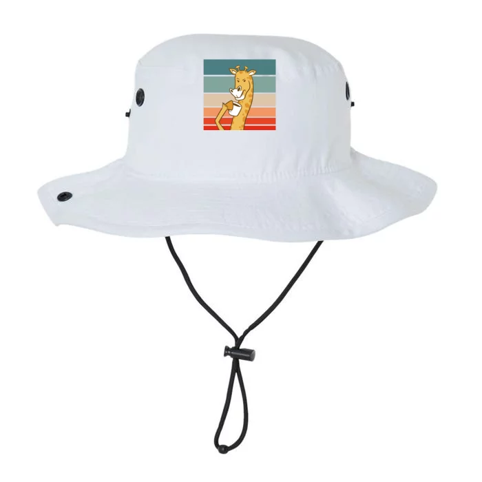 Giraffe Drinking Coffee Retro Sunset Legacy Cool Fit Booney Bucket Hat