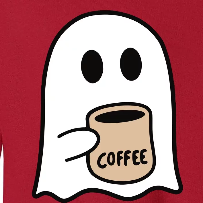 Ghost Drinking Coffee Funny Halloween Costume Coffee Lover Toddler Sweatshirt