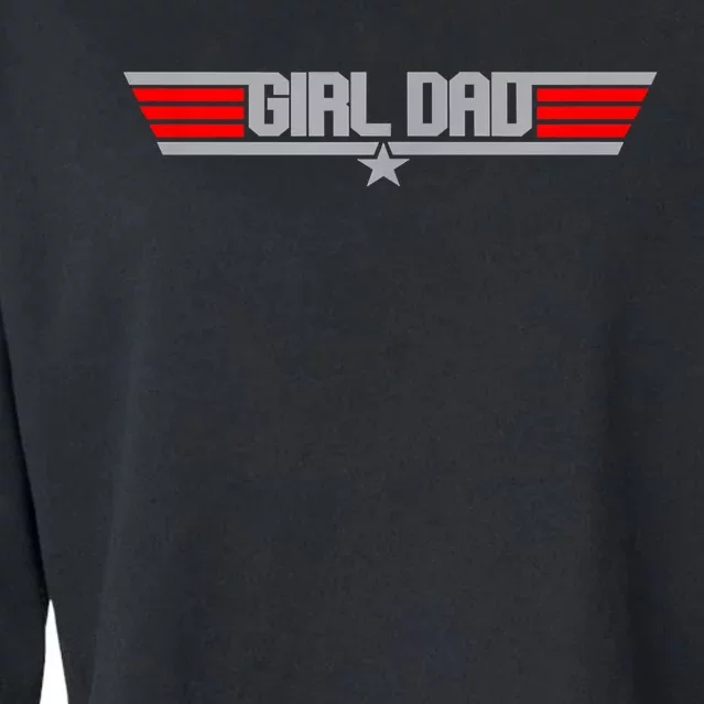 Girl Dad DaughterS Father Dad Appreciation Gift Cropped Pullover Crew