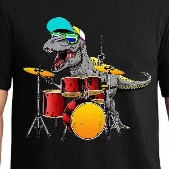 Great Dinosaurs Drums Music Playing T Rex Design Pajama Set