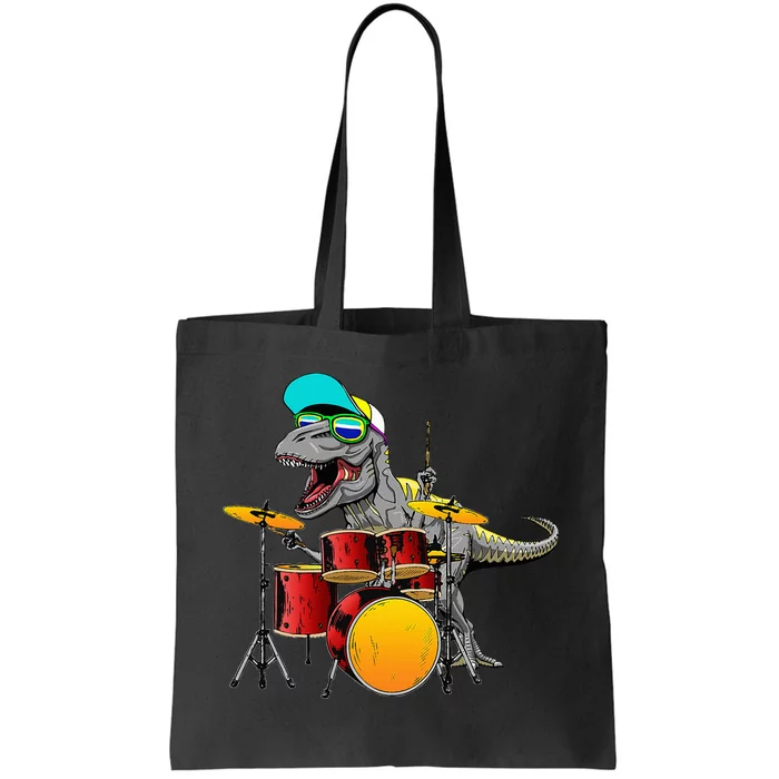 Great Dinosaurs Drums Music Playing T Rex Design Tote Bag