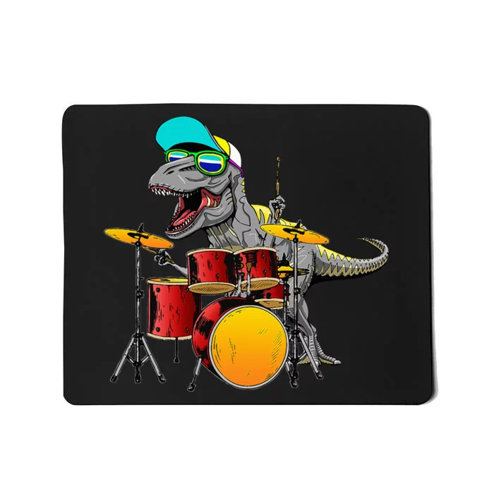 Great Dinosaurs Drums Music Playing T Rex Design Mousepad