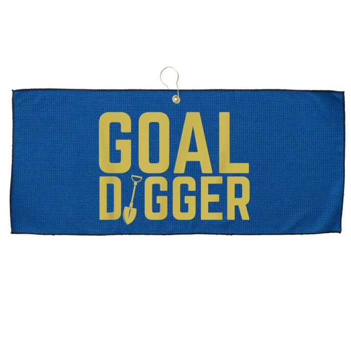 Goal Digger Design With Shovel Sales Team Motivational Large Microfiber Waffle Golf Towel