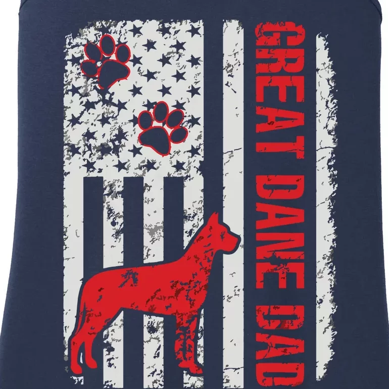 Great Dane Dad American Flag Gift Ladies Essential Tank