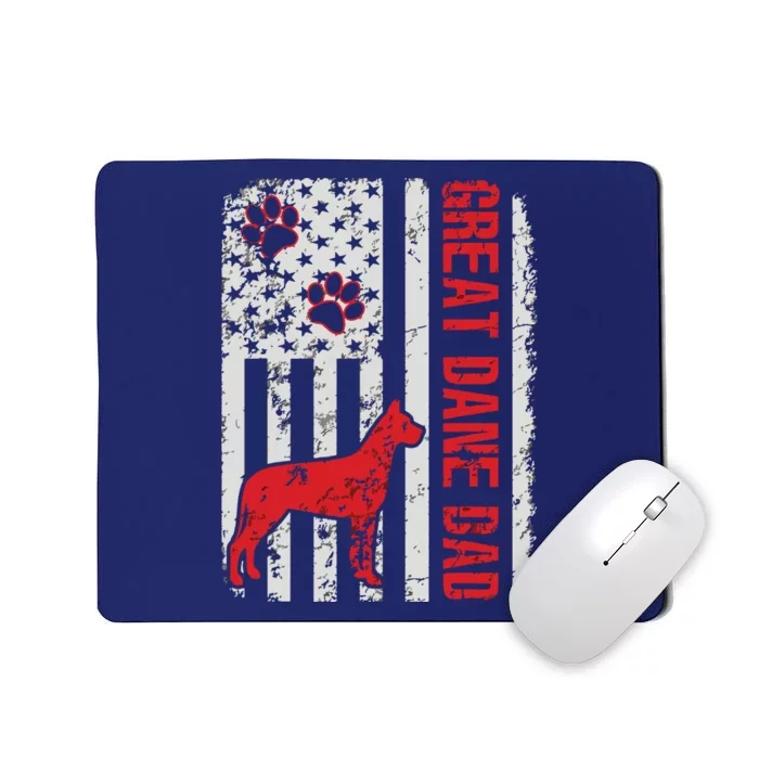 Great Dane Dad American Flag Gift Mousepad