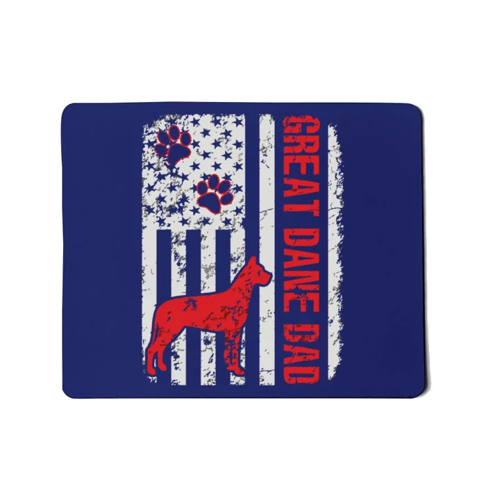 Great Dane Dad American Flag Gift Mousepad