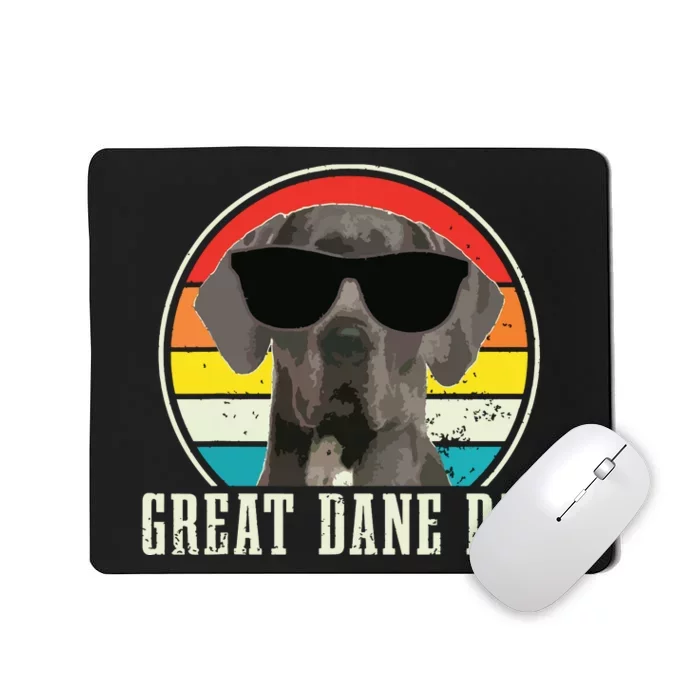 Great Dane Dad Funny Dog Sunglasses Vintage Great Dane Mousepad