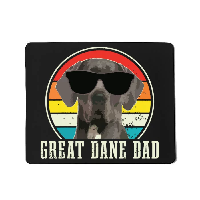 Great Dane Dad Funny Dog Sunglasses Vintage Great Dane Mousepad