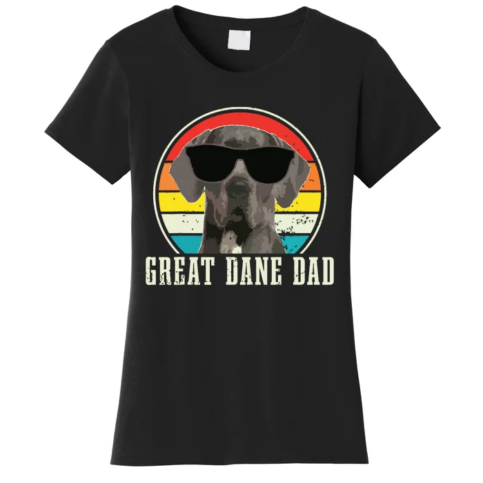 Great Dane Dad Funny Dog Sunglasses Vintage Great Dane Women's T-Shirt