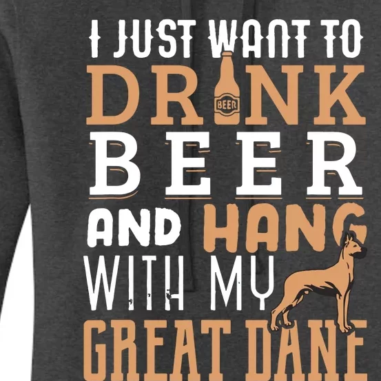 Great Dane Dad Shirts Funny Fathers Day Dog Lover Beer Women's Pullover Hoodie