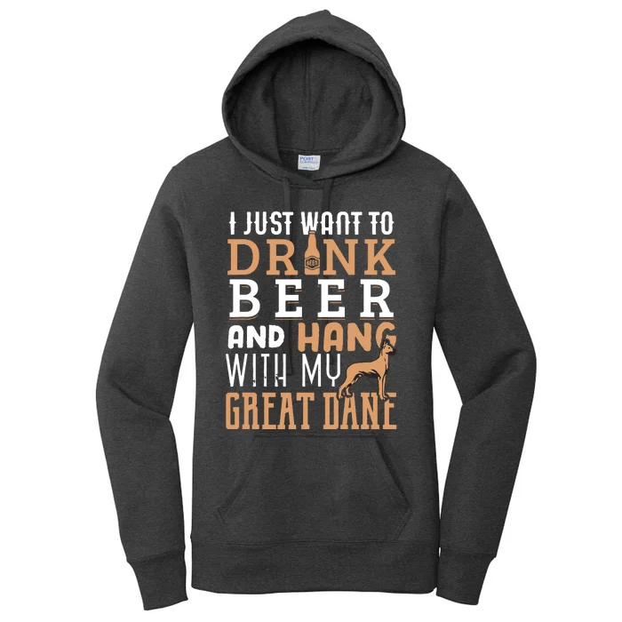 Great Dane Dad Shirts Funny Fathers Day Dog Lover Beer Women's Pullover Hoodie