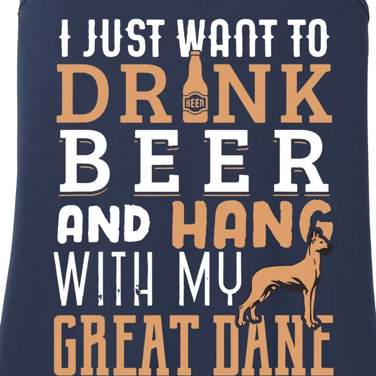 Great Dane Dad Shirts Funny Fathers Day Dog Lover Beer Ladies Essential Tank