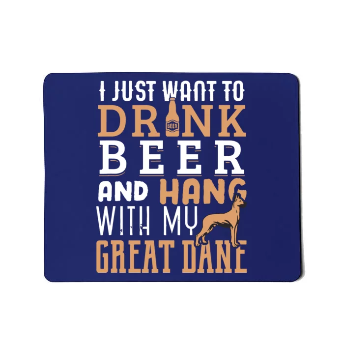 Great Dane Dad Shirts Funny Fathers Day Dog Lover Beer Mousepad