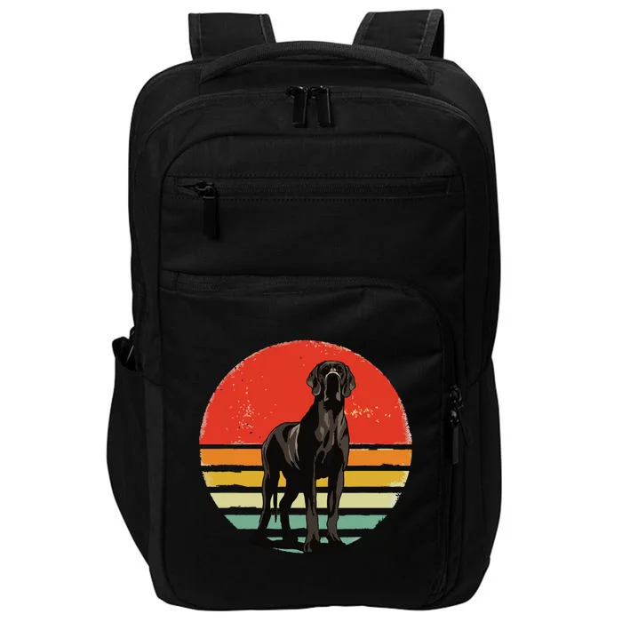 Great Dane Dog Lover Retro Vintage 70s Dog Pet Impact Tech Backpack