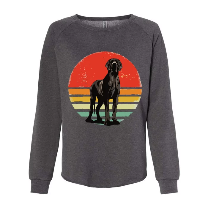 Great Dane Dog Lover Retro Vintage 70s Dog Pet Womens California Wash Sweatshirt