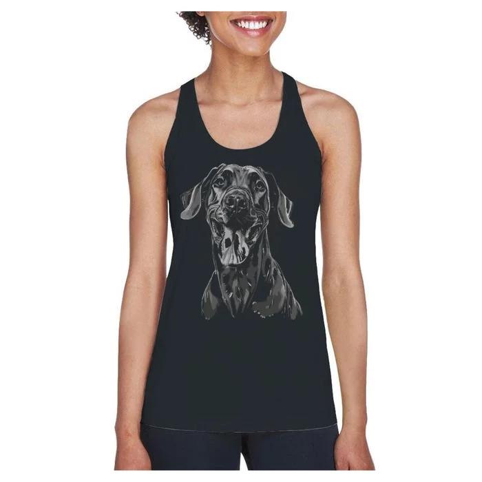 Great Dane Dog Animal Graphic Tees For Men Women Women's Racerback Tank