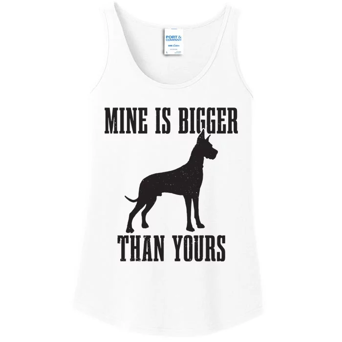 Great Dane Dog Mine Is Bigger Than Yours Great Dane Mom Dad Ladies Essential Tank