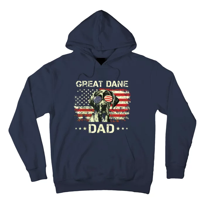 Great Dane Dad Dog Lovers American Flag 4th Of July Hoodie