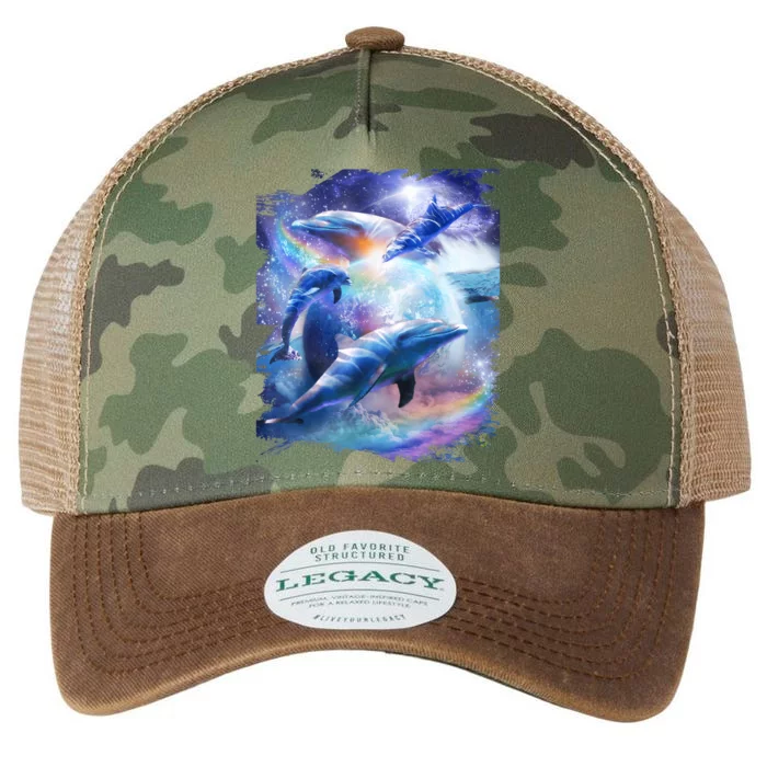 Galaxy Dolphin Dolphins In Space Legacy Tie Dye Trucker Hat