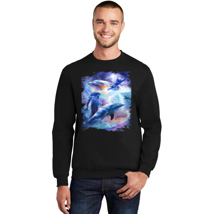 Galaxy Dolphin Dolphins In Space Sweatshirt