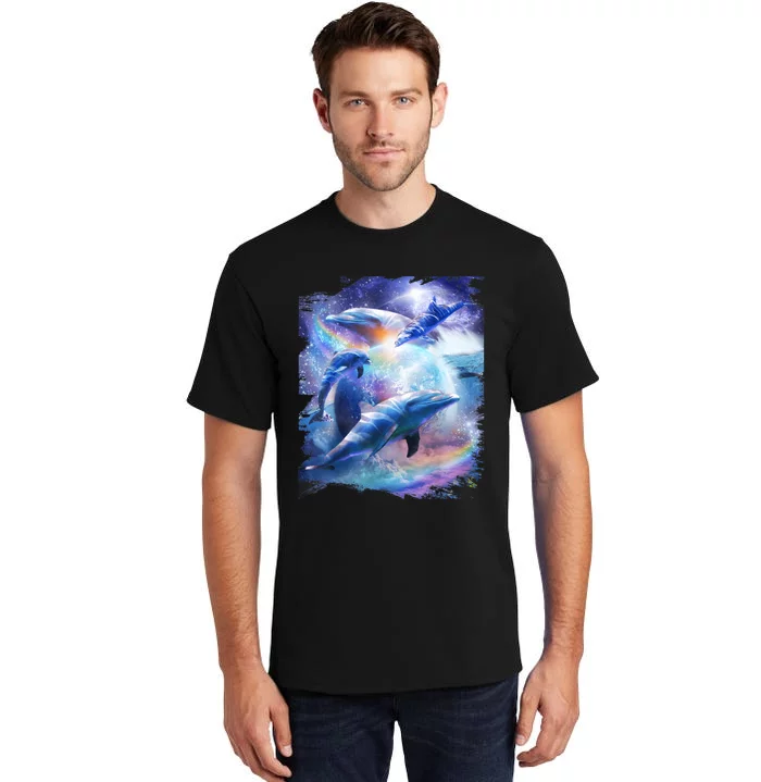 Galaxy Dolphin Dolphins In Space Tall T-Shirt