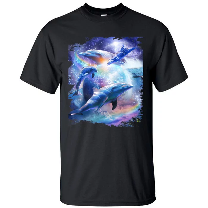 Galaxy Dolphin Dolphins In Space Tall T-Shirt