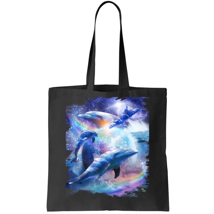 Galaxy Dolphin Dolphins In Space Tote Bag