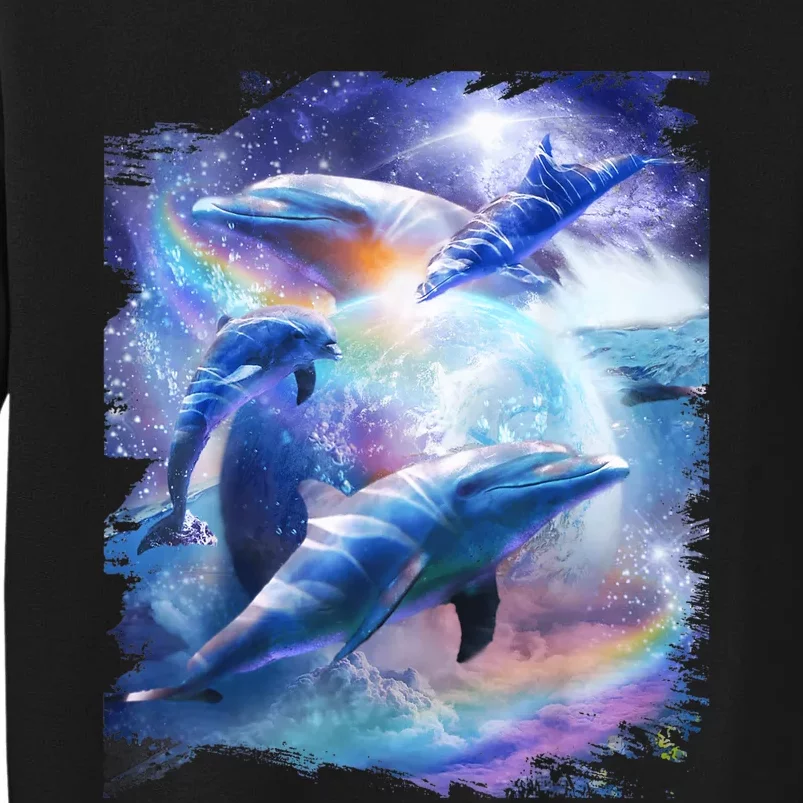 Galaxy Dolphin Dolphins In Space Tall Sweatshirt