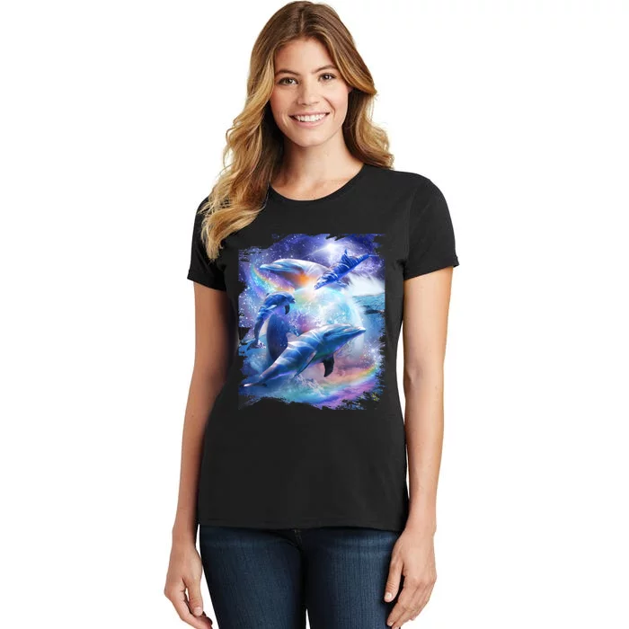 Galaxy Dolphin Dolphins In Space Women's T-Shirt