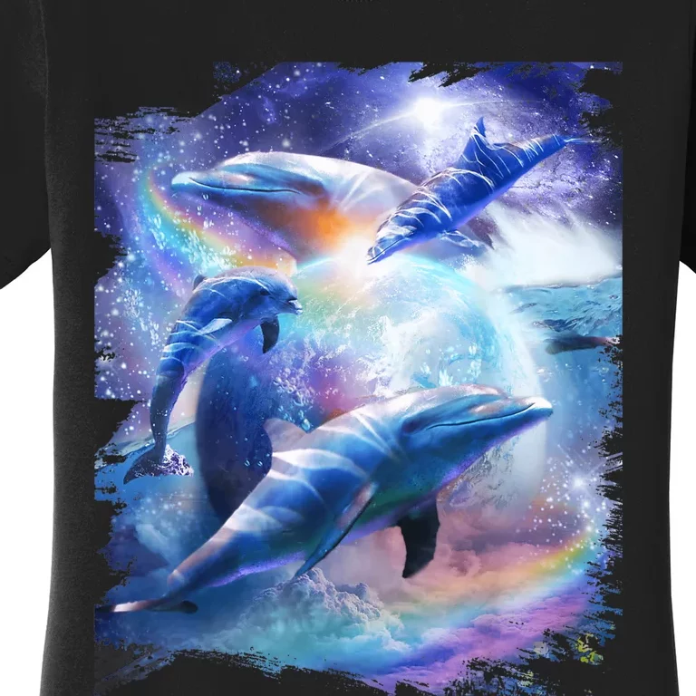 Galaxy Dolphin Dolphins In Space Women's T-Shirt