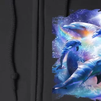 Galaxy Dolphin Dolphins In Space Full Zip Hoodie