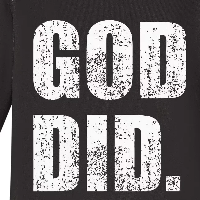 God Did Distressed Baby Long Sleeve Bodysuit