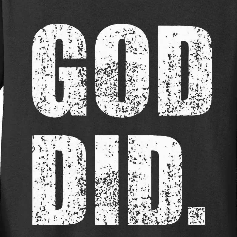 God Did Distressed Kids Long Sleeve Shirt