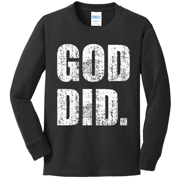 God Did Distressed Kids Long Sleeve Shirt