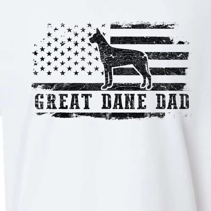 Great Dane Dad Distressed American Flag Patriotic Dog Sueded Cloud Jersey T-Shirt